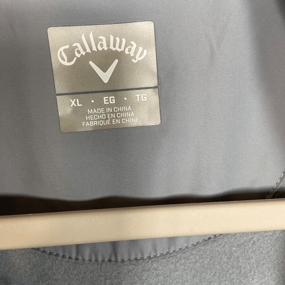 Callaway X Men LS Golf Jacket Grey Quilted Zip Puffer UPF Activewear Pockets NEW - Picture 12 of 14